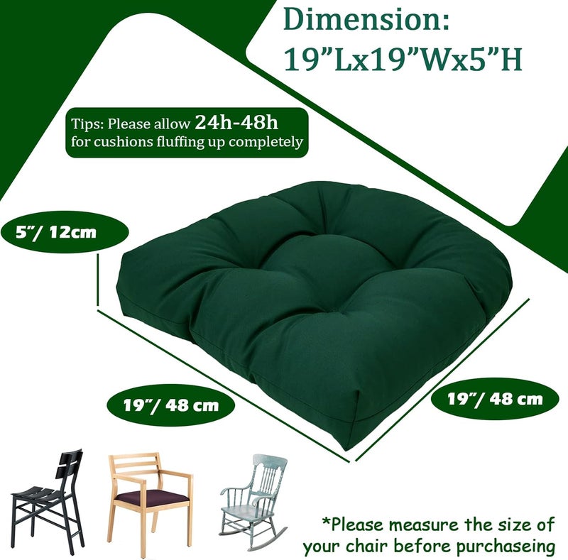 MTMR Water-Repellent Outdoor Chair Cushions Set of 2, 19”X19” Patio Chair Cushions with High Elasticity PP Cotton, Thick Tufted Outdoor Patio Furniture Cushions, Seat Cushions for Outdoor Furniture - Image 5